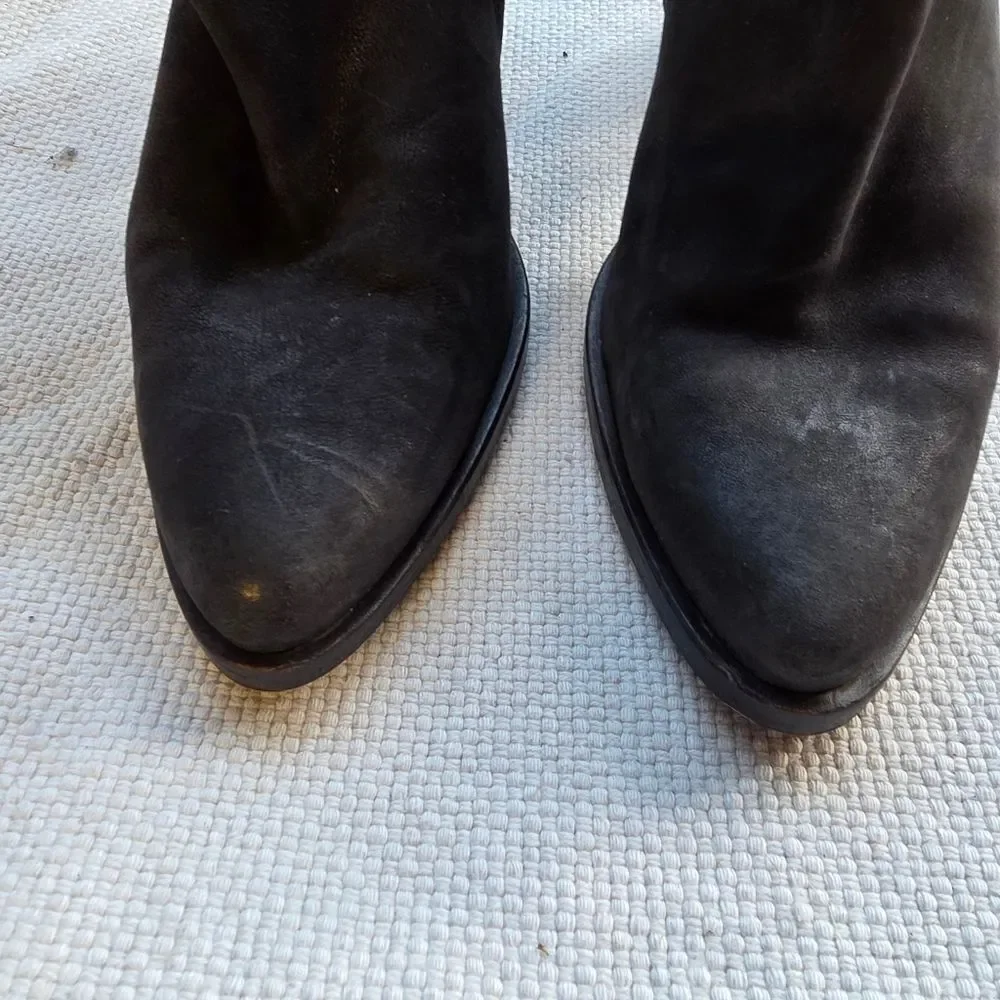Freda Salvador black pebbled leather ankle boots